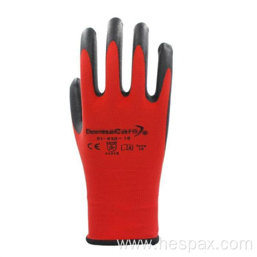 Hespax 15G Nylon Microfoam Nitrile Gloves Medium Duties